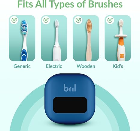 Toothbrush Sanitizer and Holder – Wall Mounted, Rechargeable, 30-Day Battery, Magnetic Mount, Fits Electric and Manual Brushes