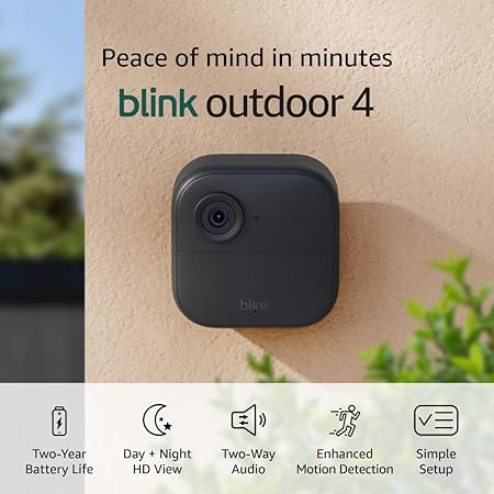 Wireless smart security camera, two-year battery life, 1080p HD day and infrared night live view, two-way talk. Sync Module Core included